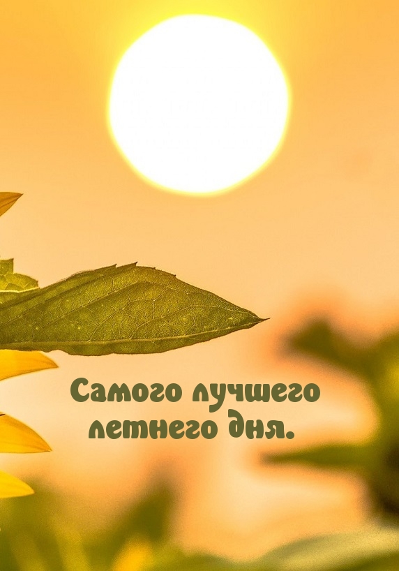 Самого лучшего летнего дня.