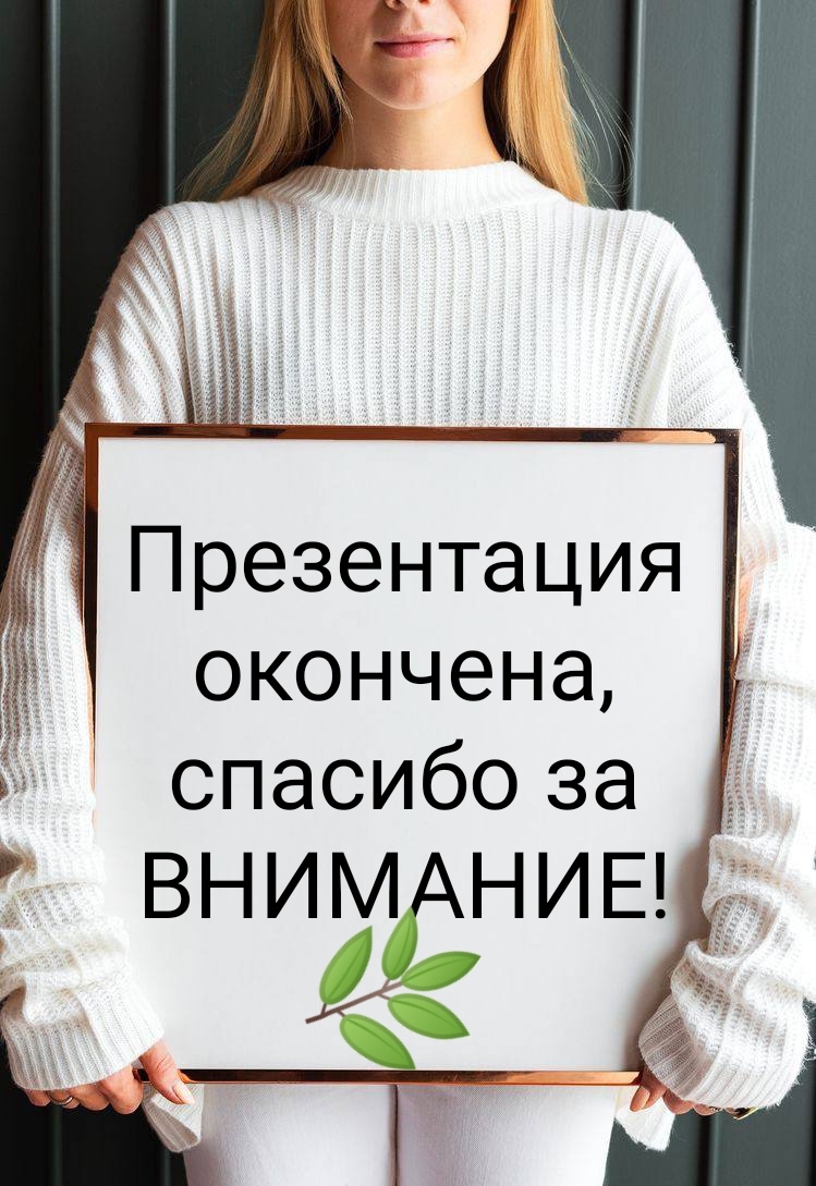 Презентация окончена, спасибо за внимание!