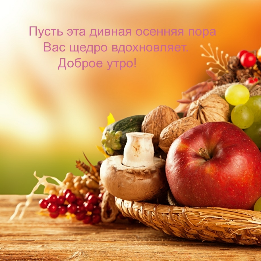 Пусть эта дивная осенняя пора Вас щедро вдохновляет. Доброе утро!