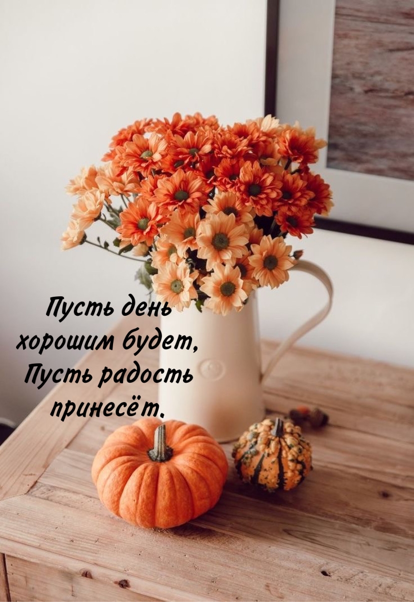 Пусть день хорошим будет, пусть радость принесёт.