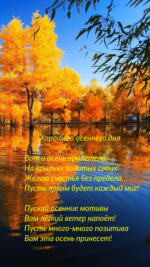 Хорошего осеннего дня Вот и осень прилетела
