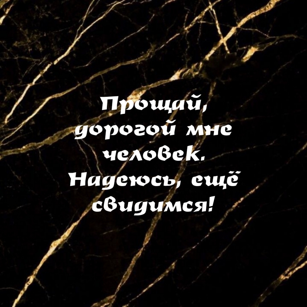 Прощай, дорогой мне человек. Надеюсь, ещё свидимся!