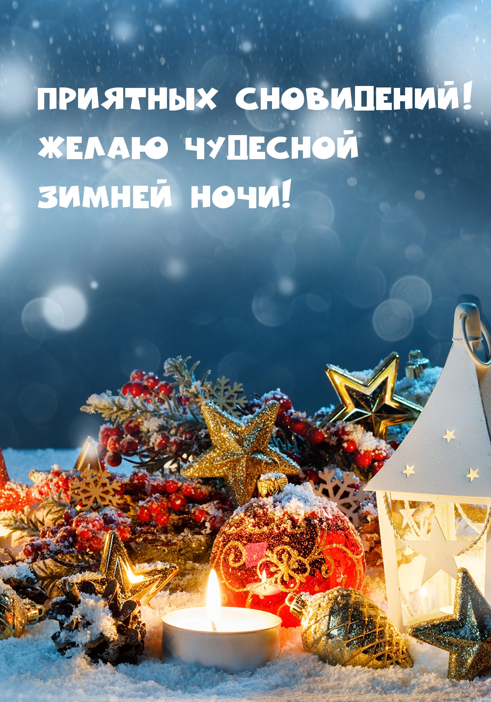 Приятных сновидений! Желаю чудесной зимней ночи!
