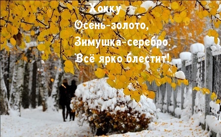 Хокку Осень-золото, Зимушка-серебро. Всё ярко блестит!