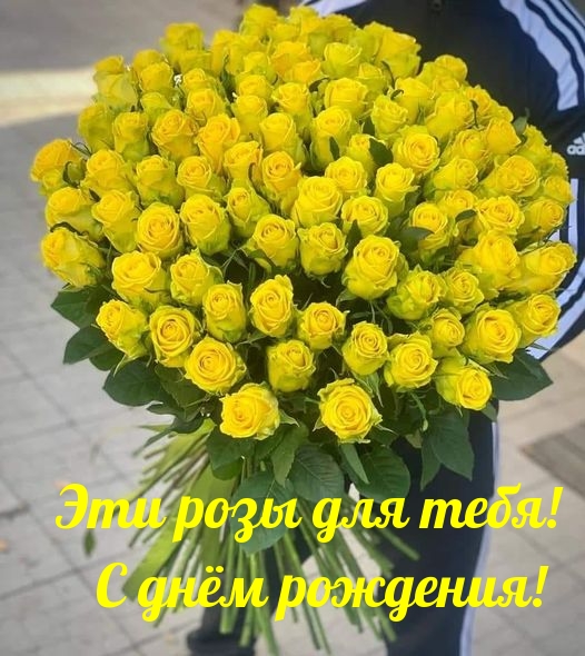 Эти розы для тебя! С днём рождения!