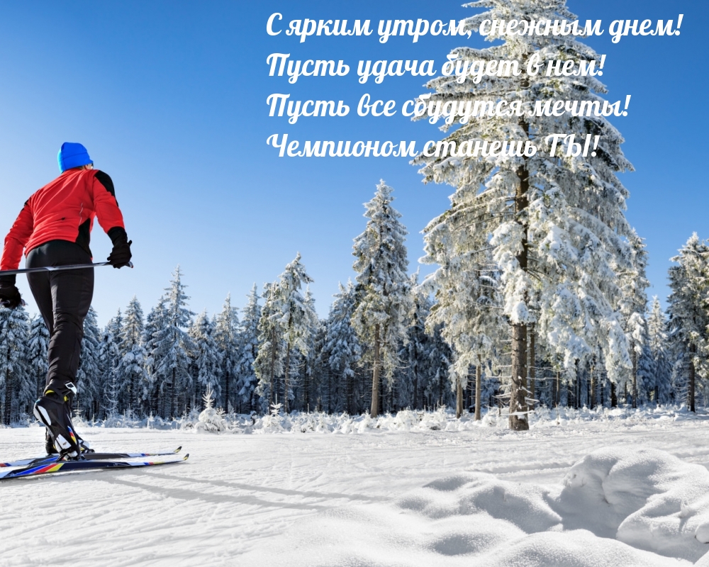С ярким утром, снежным днем!