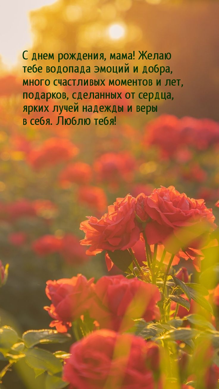 С днем рождения, мама! Желаю тебе водопада эмоций и добра