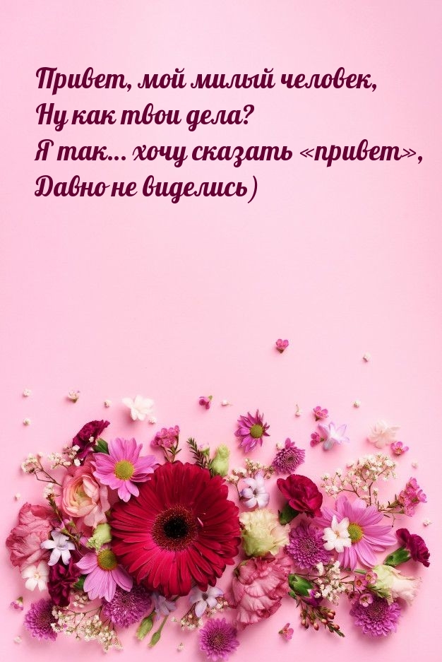 Привет, мой милый человек, ну как твои дела?