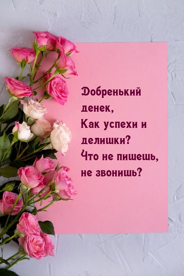 Добренький  денек, как успехи и делишки?