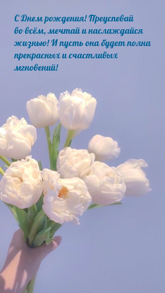 С Днем рождения! Преуспевай во всём, мечтай и наслаждайся жизнью!
