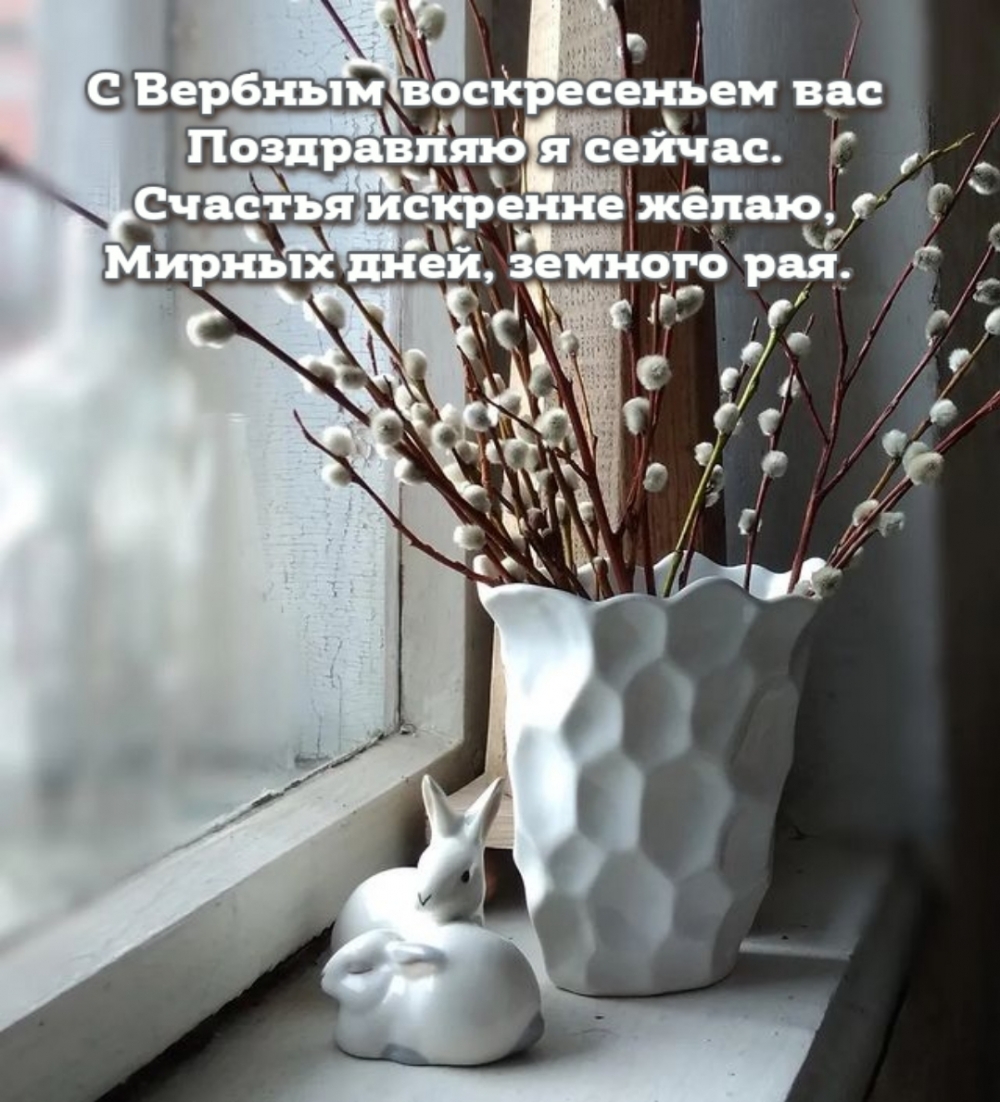 С Вербным воскресеньем поздравляю я. Счастья искренне желаю