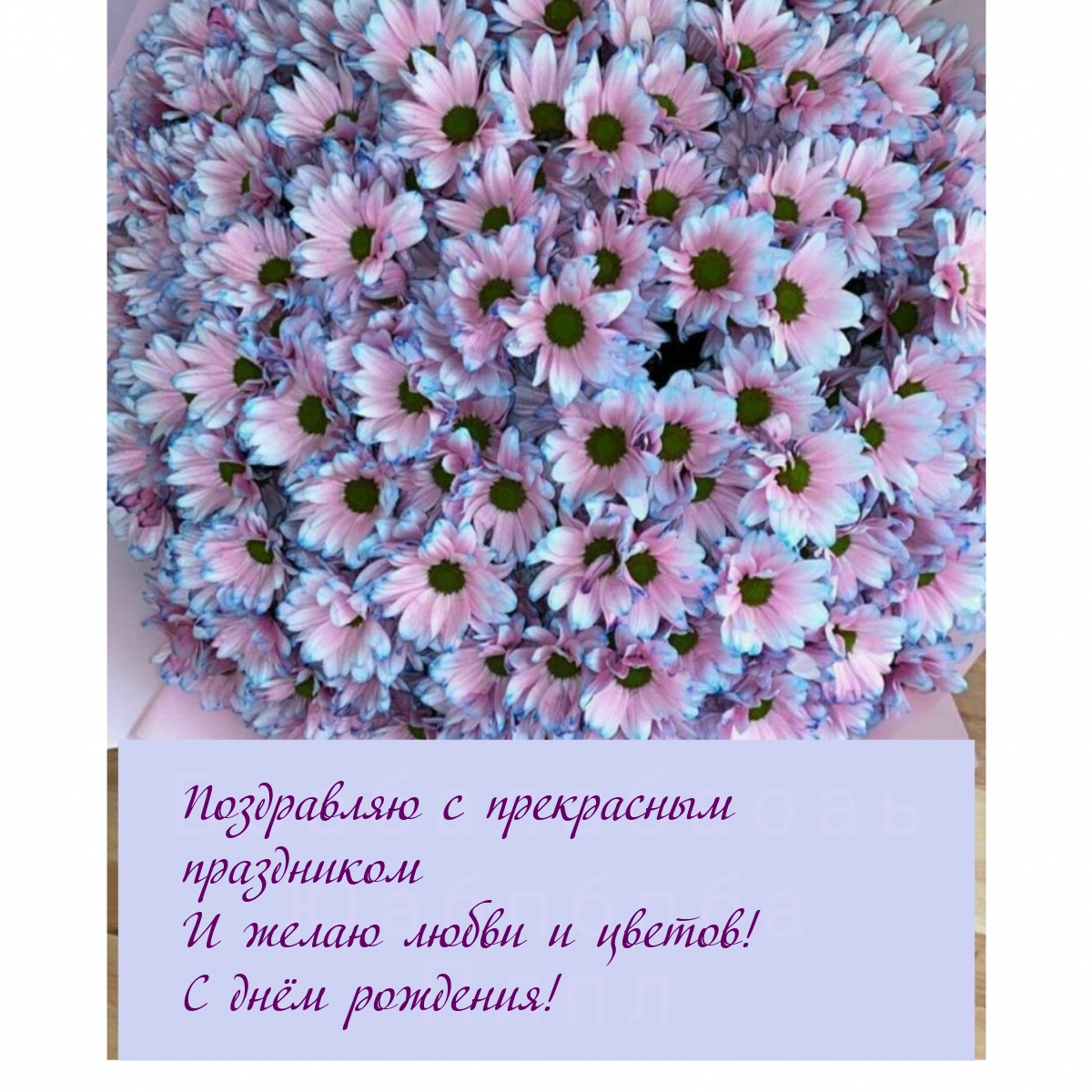 С прекрасным праздником и желаю любви и цветов! С днём рождения!