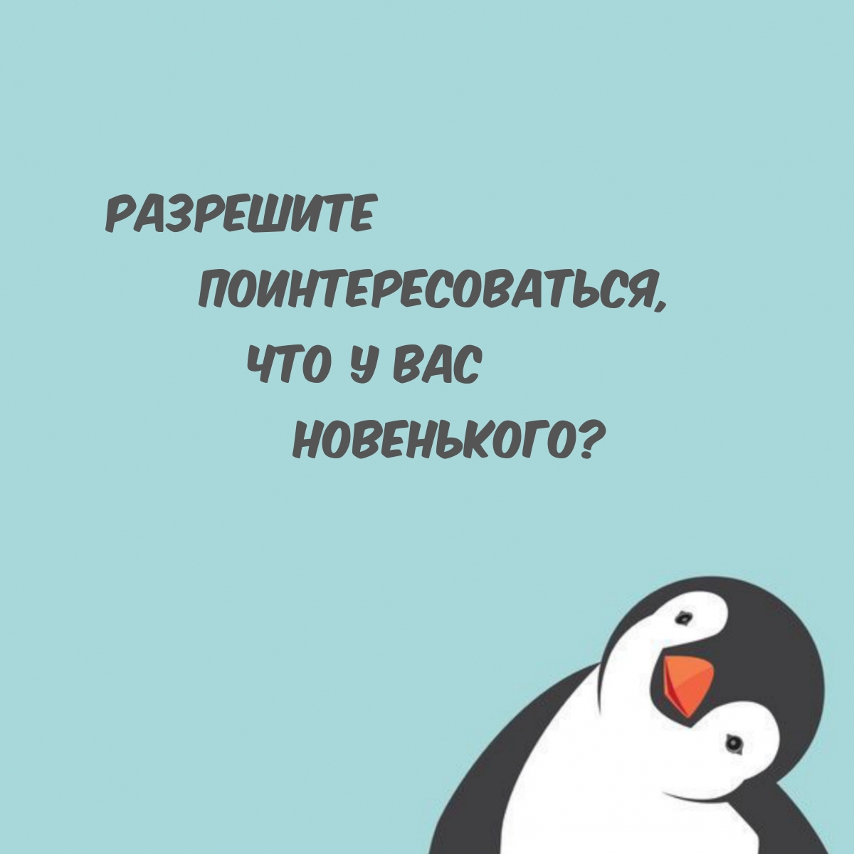 Разрешите поинтересоваться, что у вас новенького?