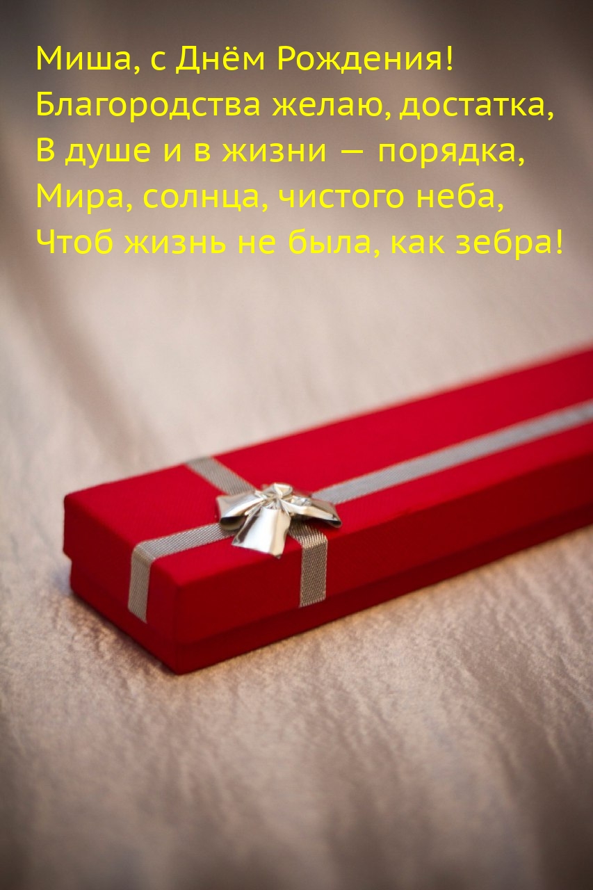 Миша, с Днём Рождения! Благородства желаю, достатка