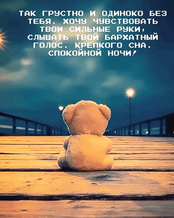 Спокойной ночи! Так грустно и одиноко без тебя.
