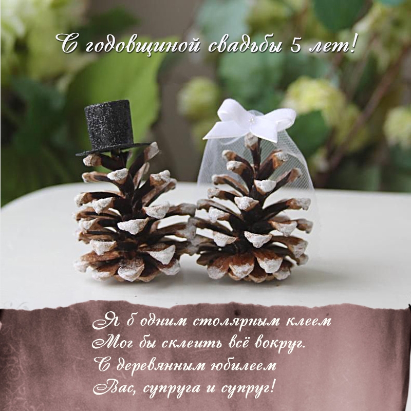 Картинки с надписями.  С годовщиной свадьбы 5 лет! С деревянным юбилеем.