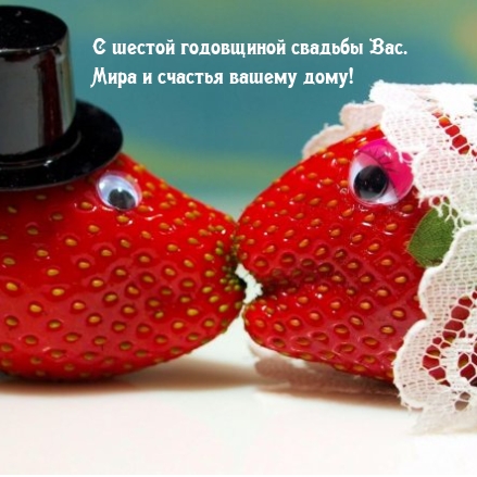 C шестой годовщиной свадьбы Вас. Мира и счастья вашему дому!
