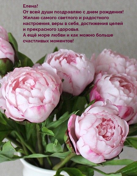 Елена! От всей души поздравляю с днем рождения!