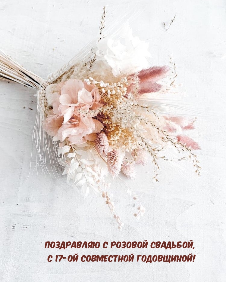 С розовой свадьбой, с 17-ой совместной годовщиной!