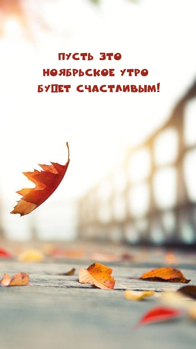 Пусть это Ноябрьское утро будет счастливым!
