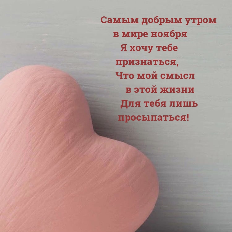 Самым добрым утром в мире ноября