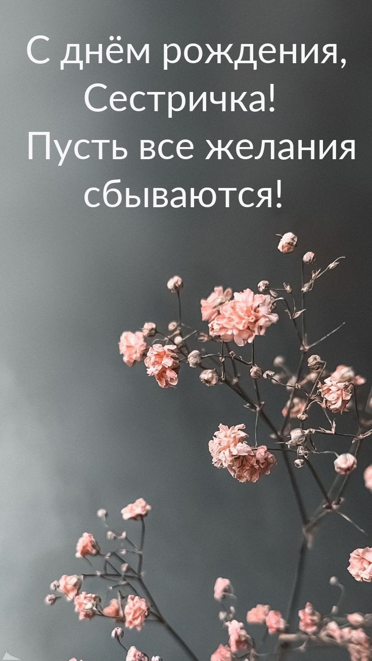 С днём рождения, Сестричка! Пусть все желания сбываются!