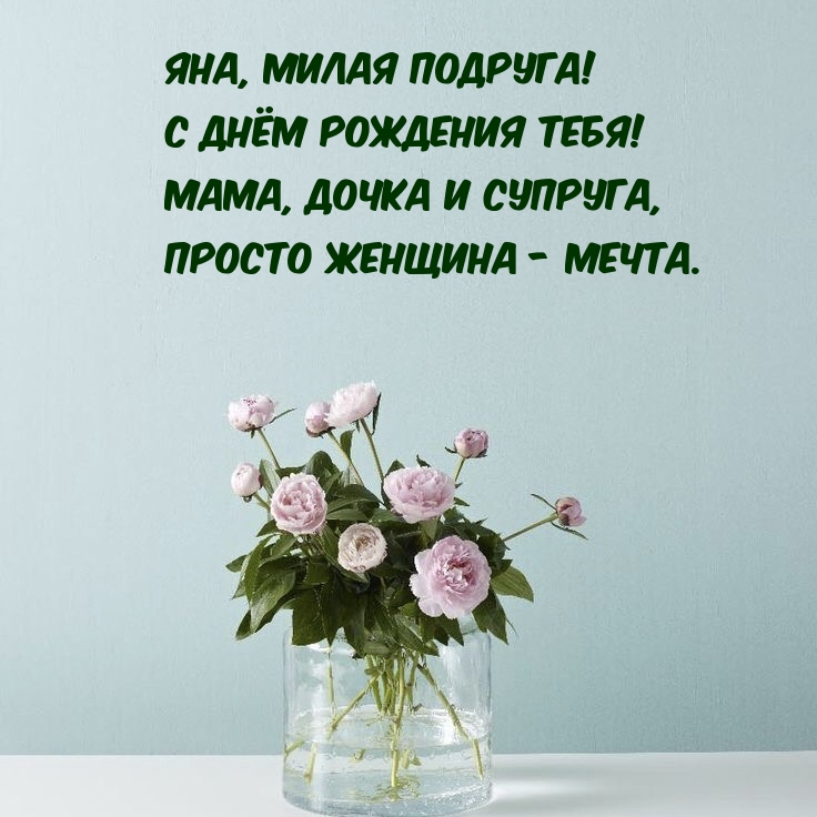 Яна, милая подруга! С днём рождения тебя!