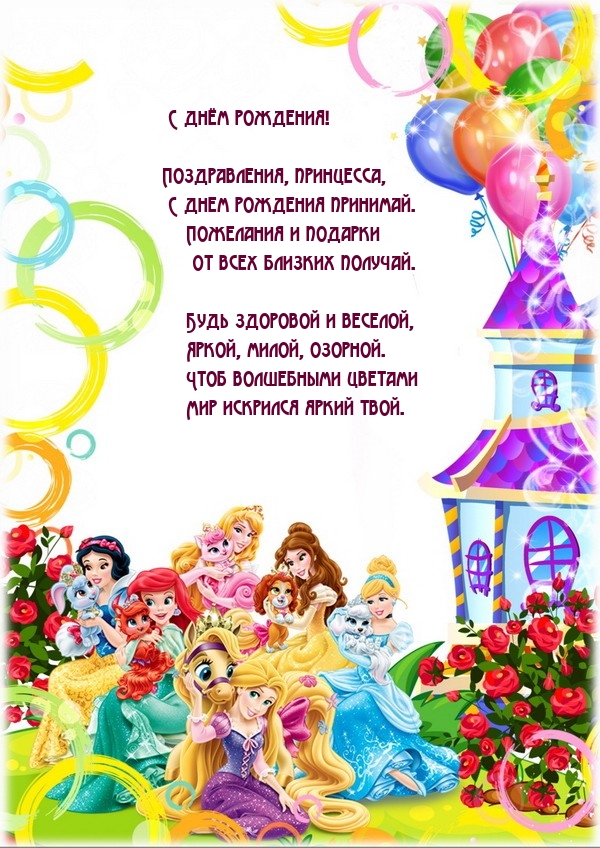 Поздравления, принцесса, с днем рождения принимай.