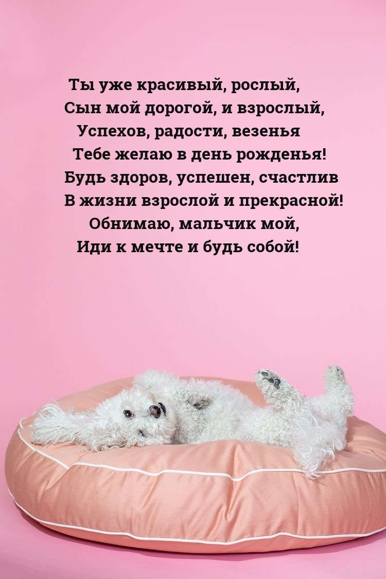 Ты уже красивый, рослый, сын мой дорогой, и взрослый