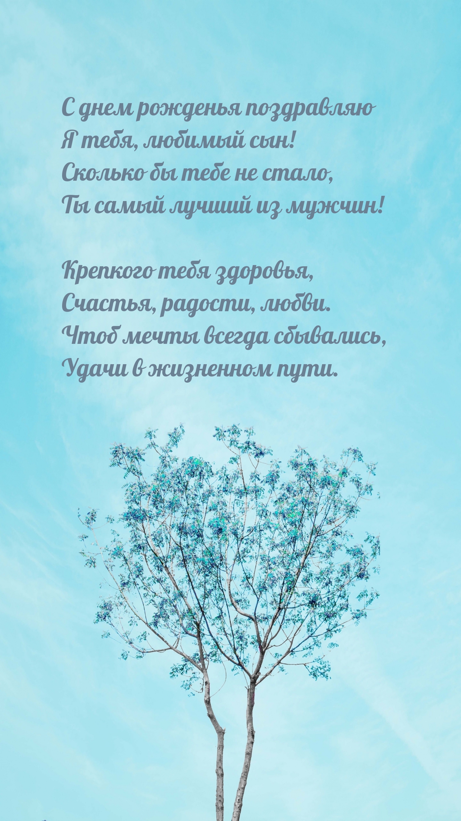 С днем рожденья поздравляю я тебя, любимый сын!