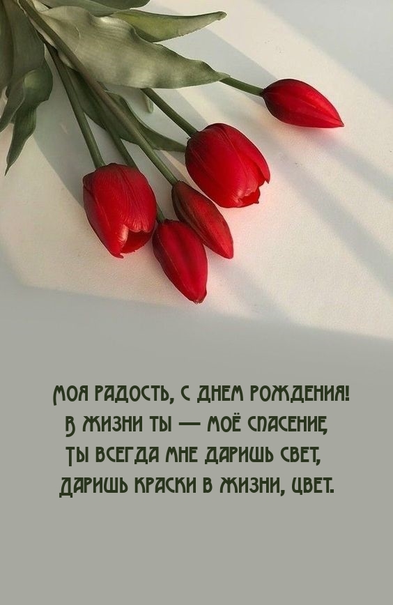 Моя радость, с днем рождения! В жизни ты — моё спасение