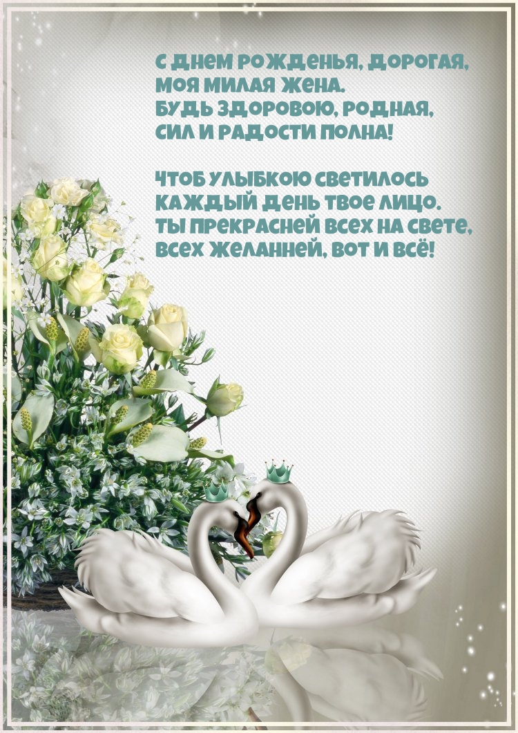 С днем рожденья, дорогая, моя милая жена.