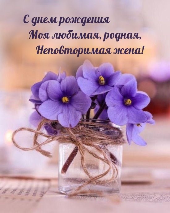 С днем рождения моя любимая, родная, неповторимая жена!