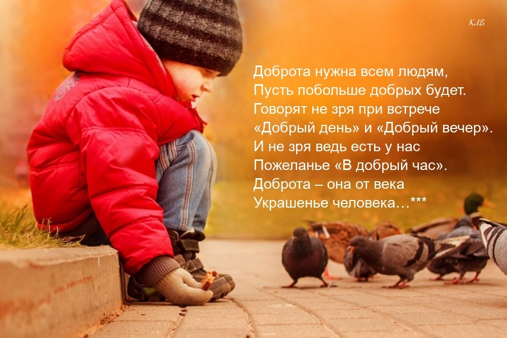 Доброта украшенье человека.