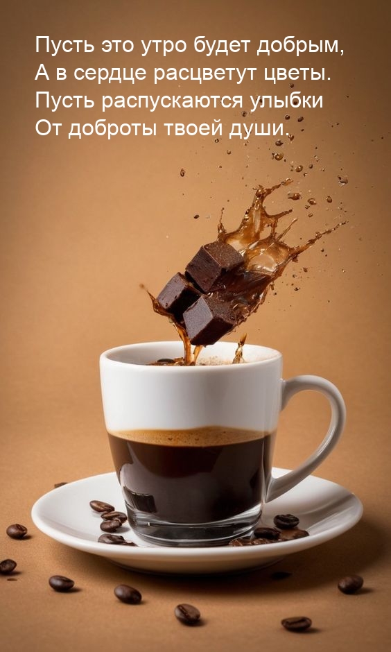 Пусть это утро будет добрым, а в сердце расцветут цветы.