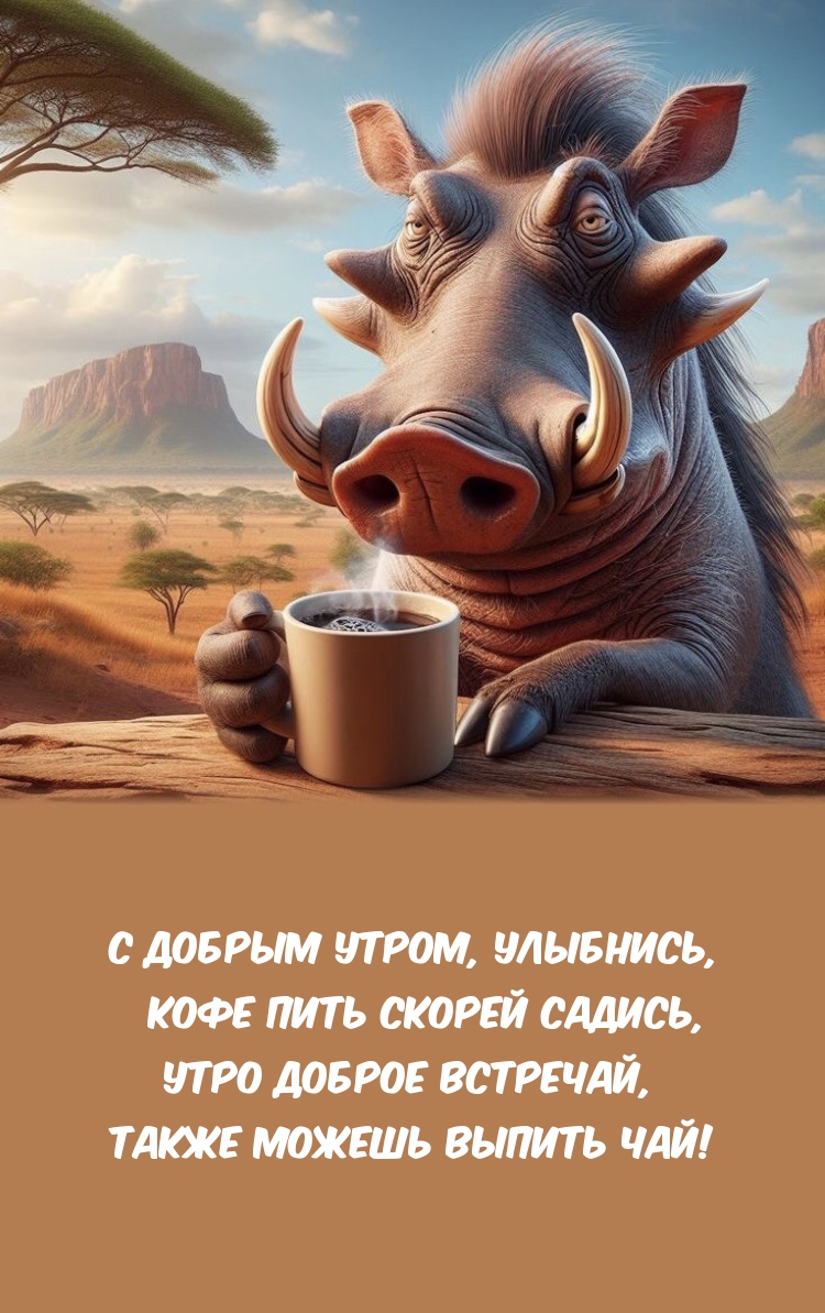 С добрым утром, улыбнись, кофе пить скорей садись