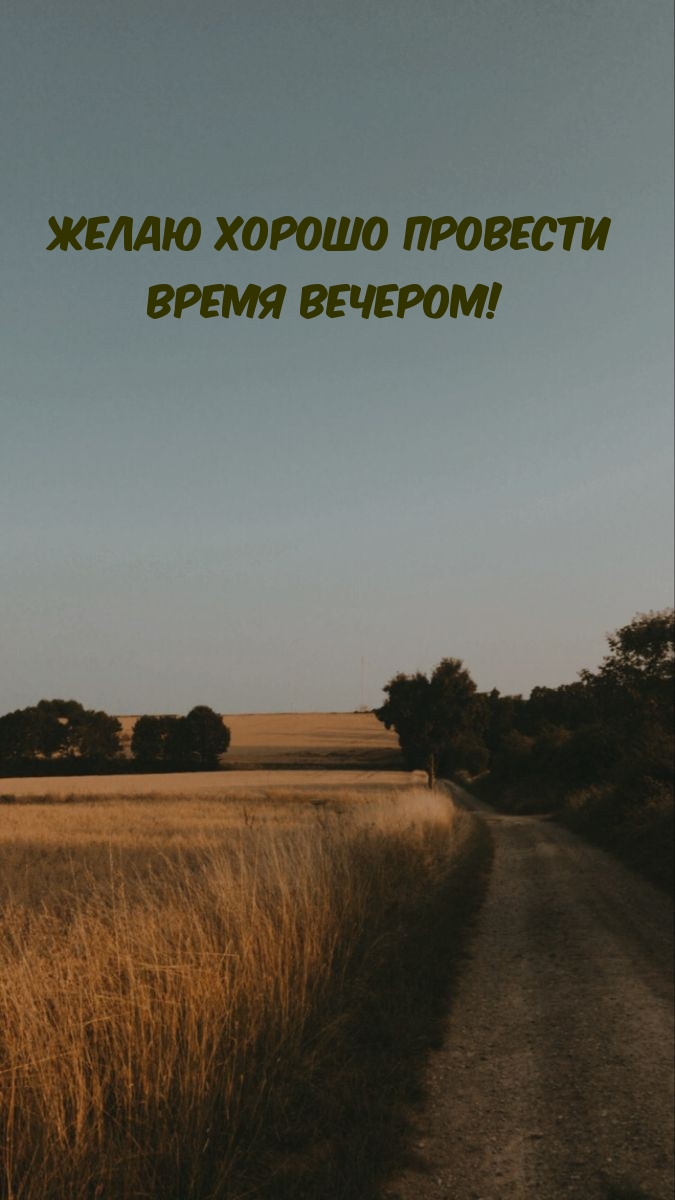 Желаю хорошо провести время вечером!