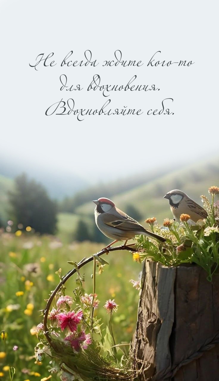 Не всегда ждите кого-то для вдохновения. Вдохновляйте себя.