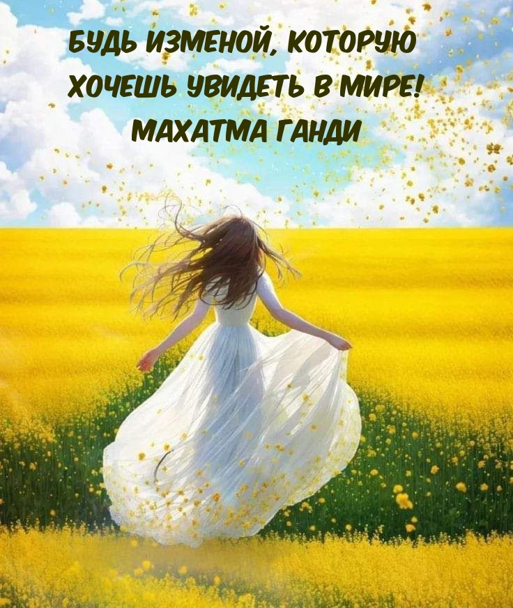 Будь изменой, которую хочешь увидеть в мире! Махатма Ганди