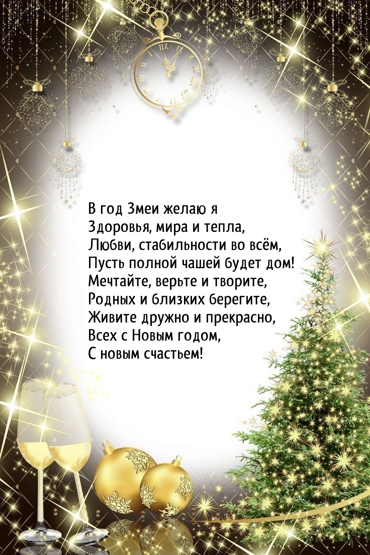 Живите дружно и прекрасно, всех с Новым годом Змеи