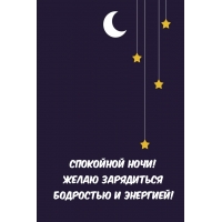 Спокойной ночи! Желаю зарядится бодростью и энергией!