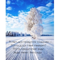 Пусть крещенская вода беды смоет без следа.