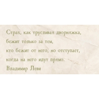 Страх, как трусливая дворняжка, бежит только за тем