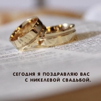 Сегодня я поздравляю Вас с Никелевой свадьбой.